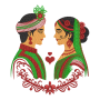 Assamese Wedding Bride and Groom Embroidery Design