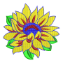 Multi-Layered Sunflower Floral Motif Embroidery Design