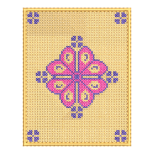 Geometric Cross Stitch Floral Embroidery Design