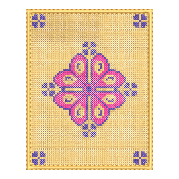 Geometric Cross Stitch Floral Embroidery Design