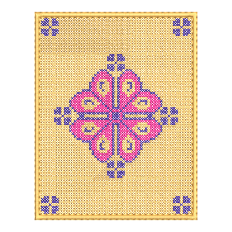 Geometric Cross Stitch Floral Embroidery Design