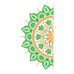 Mandala HALF CIRCLE Leaf & Floral Embroidery Design