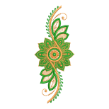 Elegant Botanical Floral Scroll Embroidery Design