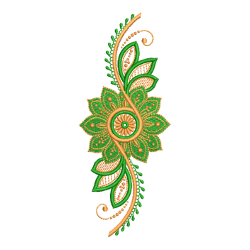 Elegant Botanical Floral Scroll Embroidery Design