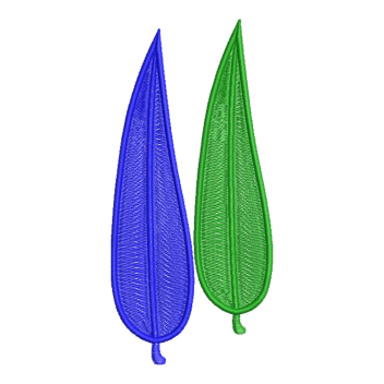 Elegant Twin Botanical Leaf Embroidery Design