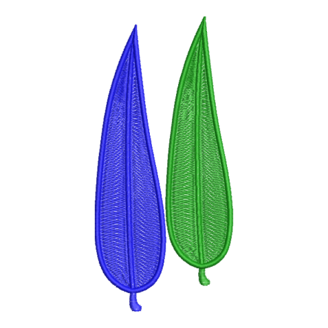 Elegant Twin Botanical Leaf Embroidery Design