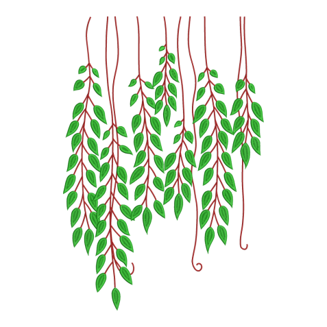 Hanging Vine Leaves Embroidery Design