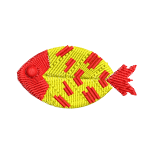 Abstract Fish Embroidery Design