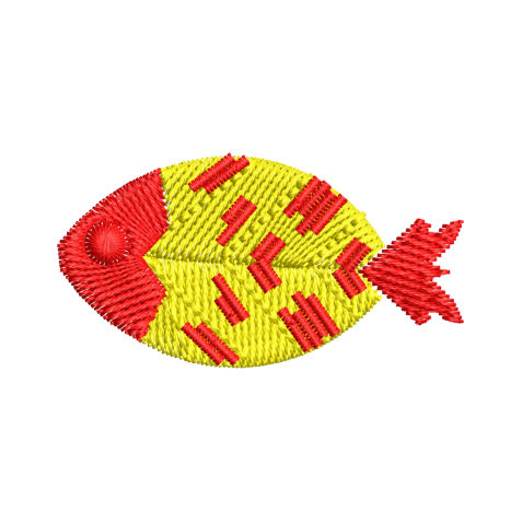 Abstract Fish Embroidery Design