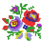 Traditional Folk Floral Embroidery Design