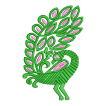 Majestic Peacock Folk Art Embroidery Design