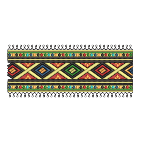 Ornate African Dashiki Neckline Embroidery Design