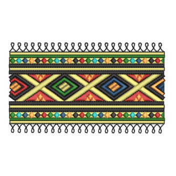 Intricate Ethnic Geometric Border Embroidery Design