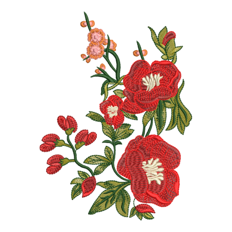 Elegant Floral Bouquet Embroidery Design