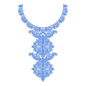 Royal Floral Symphony Neckline Embroidery Design