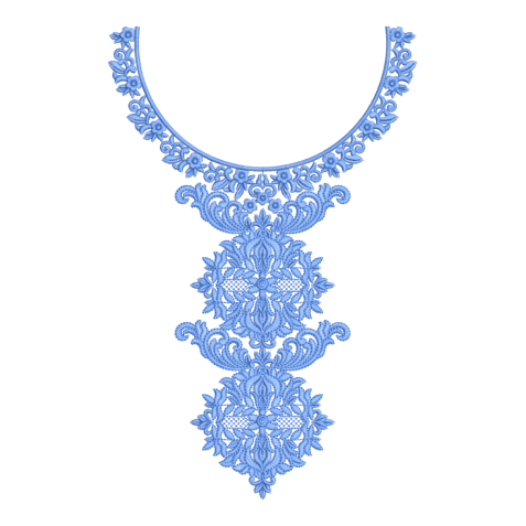 Royal Floral Symphony Neckline Embroidery Design