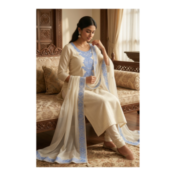 Royal Floral Symphony Neckline Embroidery Design