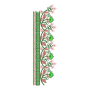 Vibrant Folk Floral Vine and Chevron Border Embroidery Design