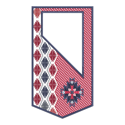 Geometric Agbada Neckline Embroidery Design
