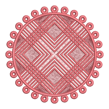 Geometric Lattice Medallion Embroidery Design