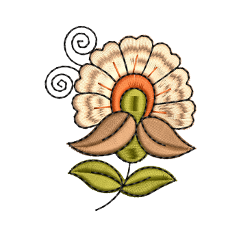 Folk Art Flower Embroidery Design – 50x61mm, Instant Download, PES DST JEF VP3