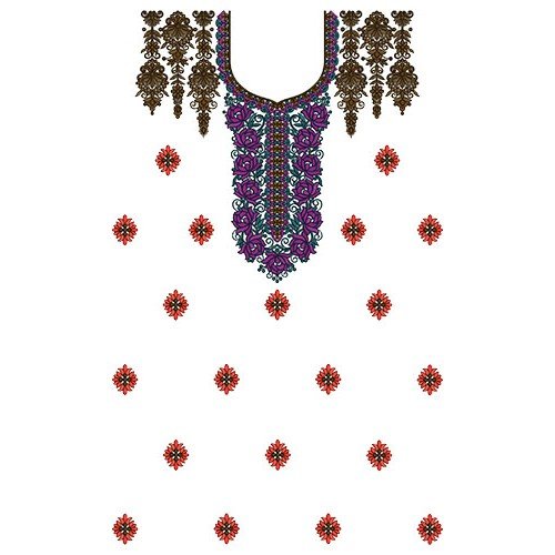 10487 Dress Embroidery Design