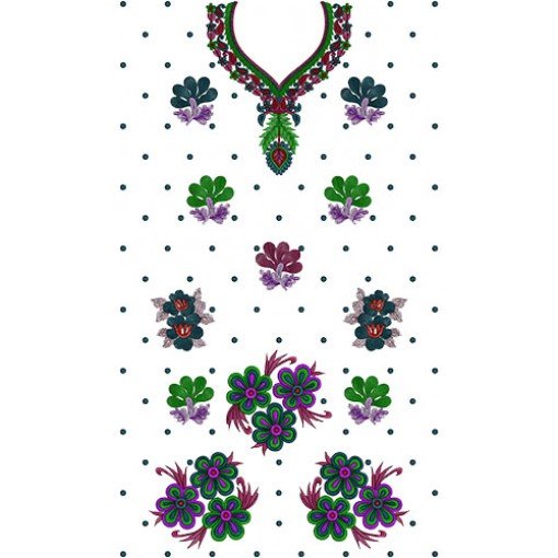 10492 Dress Embroidery Design