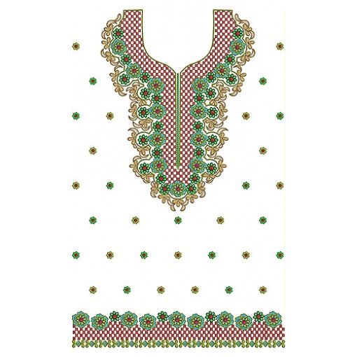 10756 Dress Embroidery Design