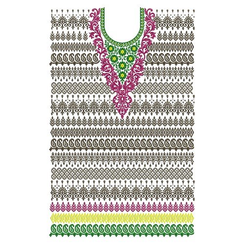11537 Dress Embroidery Design