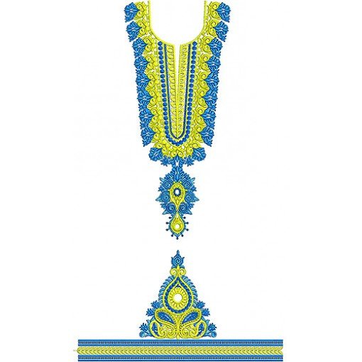 2 Color Designer Dress Embroidery Design