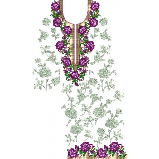 Dress Embroidery Machine Design