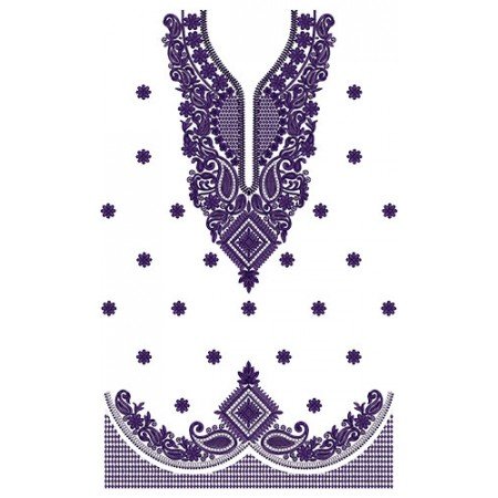 Wedding Dress Embroidery Design 15149