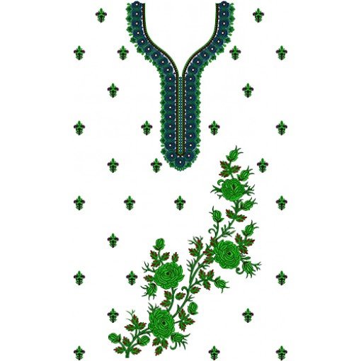 Stylish Long Dress With Embroidery 15641