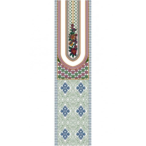 Green Indian Full Dress Embroidery Designs 15963