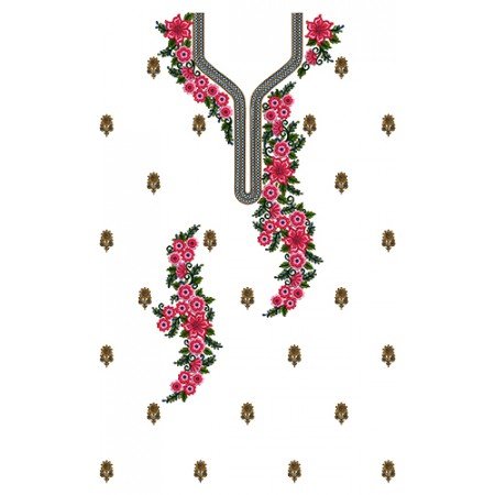 Vector Fashion Dress Embroidery Design 16806