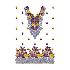 Girls Fancy Dress Embroidery Design