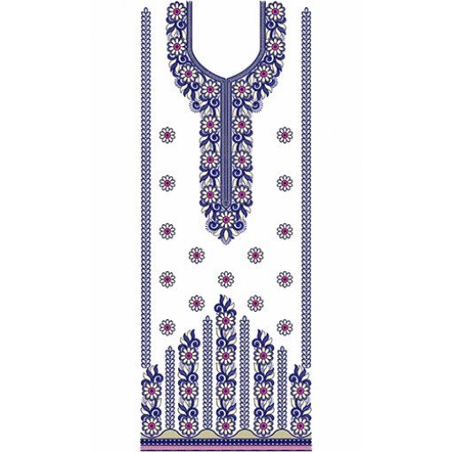 Off White Floral Embroidery Design 20023