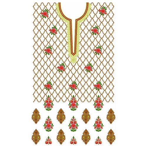Punjabi Suit Garment Embroidery Design 22634