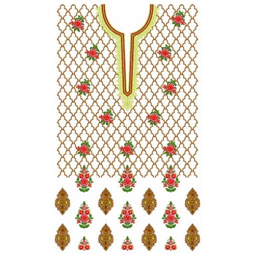 Punjabi Suit Garment Embroidery Design 22634