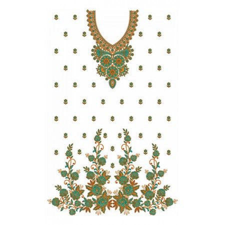 Latest Indian Mehndi Dress Embroidery Design 22635