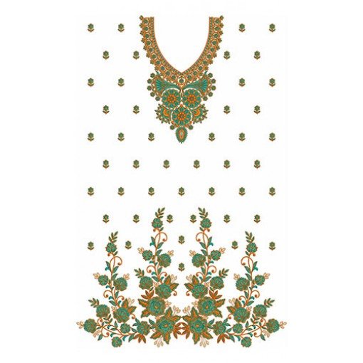 Latest Indian Mehndi Dress Embroidery Design 22635