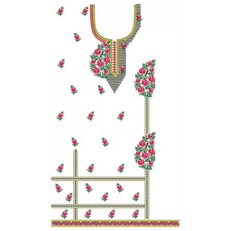 Woman Flower Dress Embroidery Design 22739