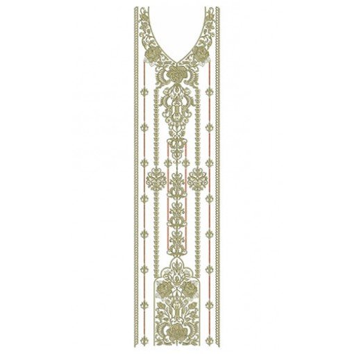 Panel Embroidery Dress Design 22743
