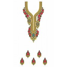 Djellaba Maxi Dress With Simple Embroidery Design 23036