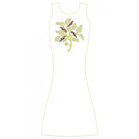 Spring Bird Dress Embroidery Design 23090
