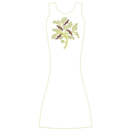 Spring Bird Dress Embroidery Design 23090