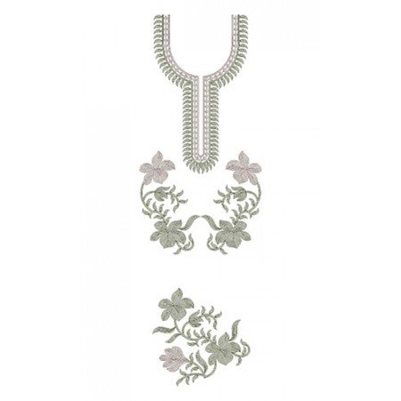 Fancy Chain Stitch Dress Embroidery Design 23282