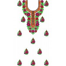 White Dark Colorful Thread Attire Design