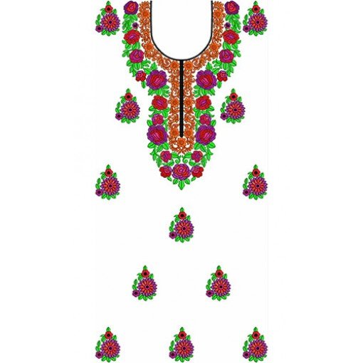 White Dark Colorful Thread Attire Design