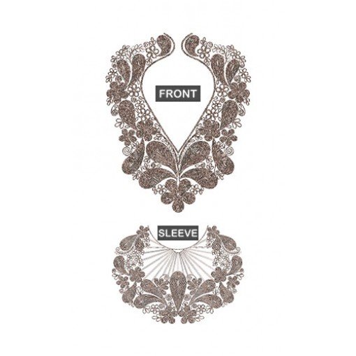 Macedonian Sleeve And Neck Cording Embroidery Design 23588
